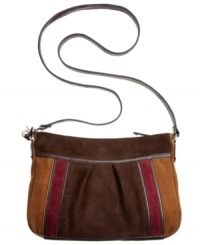 A vintage-inspired piece gets a modern update with colorblock detailing and on-trend shape. Carry this suede Tignarello crossbody to work or on weekend outings; it's the perfect combination of classic and cool. A vintage-inspired piece gets a modern update with colorblock detailing and on-trend shape. Carry this suede Tignarello crossbody to work or on weekend outings; it's the perfect combination of classic and cool.
