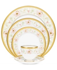 East meets West in the ornate Blooming Splendor place setting by Noritake. A Japanese-inspired pattern with raised dots encircles intricate florals rooted in white bone china. East meets West in the ornate Blooming Splendor place setting by Noritake. A Japanese-inspired pattern with raised dots encircles intricate florals rooted in white bone china.