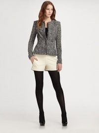 Cool take on the leather trend, these lustrous shorts have an ultra-short silhouette and convenient slash pockets. Side zipperSlash pocketsFully linedLeatherDry clean with leather specialistImportedModel shown is 5'10 (177cm) wearing US size 2. Cool take on the leather trend, these lustrous shorts have an ultra-short silhouette and convenient slash pockets. Side zipperSlash pocketsFully linedLeatherDry clean with leather specialistImportedModel shown is 5'10 (177cm) wearing US size 2.