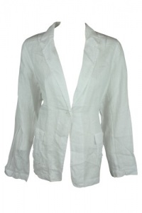 Eileen Fisher Womens Notch Collar Linen Jacket Blazer Eileen Fisher Womens Notch Collar Linen Jacket Blazer