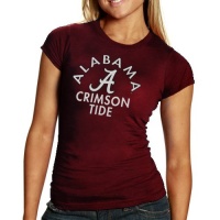 NCAA Alabama Crimson Tide Women's Team Crew Neck Slim Fit T-Shirt - Crimson NCAA Alabama Crimson Tide Women's Team Crew Neck Slim Fit T-Shirt - Crimson