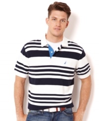 Time to add some preppy style to your wardrobe. This striped polo from Nautica is just what you need to polish up your casual look.