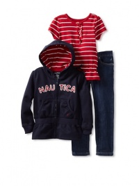 Nautica Sportswear Kids Girls 2-6X Striped 3-Piece Set, New Sport Navy, 6X Nautica Sportswear Kids Girls 2-6X Striped 3-Piece Set, New Sport Navy, 6X