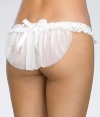 Hanky Panky Peek-A-Boo Lace Veiled Thong, P/S, Light Ivory