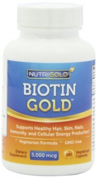 Nutrigold Vitamin B-7 Biotin Gold, 5000 mcg, 180 veg. capsules Nutrigold Vitamin B-7 Biotin Gold, 5000 mcg, 180 veg. capsules