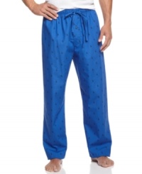 Ralph Lauren's siganture polo player infuses these classic cotton broadcloth pajama pants with iconic, heritage style. Ralph Lauren's siganture polo player infuses these classic cotton broadcloth pajama pants with iconic, heritage style.