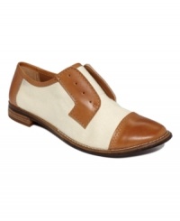 Paired with skinny jeans and a blazer, the mixed material Hailey Oxford flats by Lucky Brand finish off an effortlessly cool look for the office and beyond. Paired with skinny jeans and a blazer, the mixed material Hailey Oxford flats by Lucky Brand finish off an effortlessly cool look for the office and beyond.