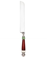 Spread good cheer around the table with the Holiday Gatherings cake knife. Lenox contrasts best-quality stainless steel with Christmas-colored accents in flatware that will serve you well season after season. Spread good cheer around the table with the Holiday Gatherings cake knife. Lenox contrasts best-quality stainless steel with Christmas-colored accents in flatware that will serve you well season after season.