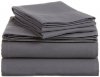Pinzon Signature 190-Gram Cotton Velvet Flannel Queen Sheet Set, Graphite Pinzon Signature 190-Gram Cotton Velvet Flannel Queen Sheet Set, Graphite