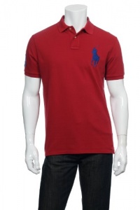 Polo Ralph Lauren Custom-Fit Weathered Big Pony Polo, Casino Red, Large Polo Ralph Lauren Custom-Fit Weathered Big Pony Polo, Casino Red, Large