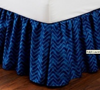 Ralph Lauren Indigo Modern Stripe Herringbone Queen Bedskirt Ralph Lauren Indigo Modern Stripe Herringbone Queen Bedskirt