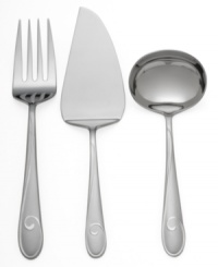 An exquisite matte finish lends gentle sheen to the signature swirl of the Ballet Ribbon collection. Crafted of 18/10 stainless steel for the finest combination of durability and lightweight grace. Includes a cold meat fork, gravy ladle and pastry server. An exquisite matte finish lends gentle sheen to the signature swirl of the Ballet Ribbon collection. Crafted of 18/10 stainless steel for the finest combination of durability and lightweight grace. Includes a cold meat fork, gravy ladle and pastry server.