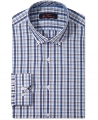 Plaid ups the ante of a basic dress shirt in this Ben Sherman standard. Plaid ups the ante of a basic dress shirt in this Ben Sherman standard.
