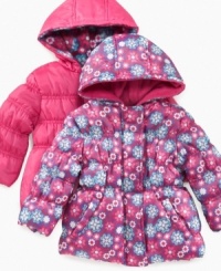 A little floral print detail brings a little spring warmth with her when the weather turns cold. A little floral print detail brings a little spring warmth with her when the weather turns cold.