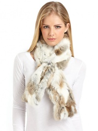 THE LOOKLush pieced rabbit furPull-through slit for easy on and offLuxe wool/cashmere liningTHE FIT5W X 46LTHE MATERIALNatural rabbit furWool/cashmere liningCARE & ORIGINDry clean by fur specialistImportedFur origin: China THE LOOKLush pieced rabbit furPull-through slit for easy on and offLuxe wool/cashmere liningTHE FIT5W X 46LTHE MATERIALNatural rabbit furWool/cashmere liningCARE & ORIGINDry clean by fur specialistImportedFur origin: China