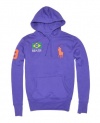 Polo By Ralph Lauren Men Flag & Big Pony Logo Fleece Hoodie- BRAZIL