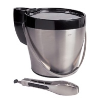 The 4-quart Ice Bucket by OXO International features double wall construction that prevents sweating and keeps melting to a minimum. A soft, comfortable grip on the handle allows for easy carrying and lifting, even when the bucket is full. The Ice Tongs have sharp teeth that make it easy to grab ice and deposit it into glasses. Soft grips and a locking switch provide comfort and convenience. A separate tong holder sits on the lip of the Ice Bucket and provides a convenient tong rest when needed. Simply place the holder and the Ice Tongs inside the Bucket for convenient storage when not in use. The 4-quart Ice Bucket by OXO International features double wall construction that prevents sweating and keeps melting to a minimum. A soft, comfortable grip on the handle allows for easy carrying and lifting, even when the bucket is full. The Ice Tongs have sharp teeth that make it easy to grab ice and deposit it into glasses. Soft grips and a locking switch provide comfort and convenience. A separate tong holder sits on the lip of the Ice Bucket and provides a convenient tong rest when needed. Simply place the holder and the Ice Tongs inside the Bucket for convenient storage when not in use.