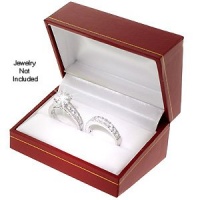 Classic Cartier Design Red Engagement Set Double Ring Gift Box Classic Cartier Design Red Engagement Set Double Ring Gift Box