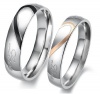 D&J Jewelry Lover's Heart Shape Titanium Stainless Steel Promise Ring Real Love Couple Engagement Wedding Bands