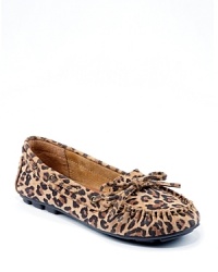 A casual shoe silhouette cops a catty attitude in leopard print suede. Moccasins by Lucky Brand. A casual shoe silhouette cops a catty attitude in leopard print suede. Moccasins by Lucky Brand.