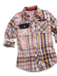 GUESS Kids Boys Big Boy Plaid Shirt, PLAID (12/14) GUESS Kids Boys Big Boy Plaid Shirt, PLAID (12/14)