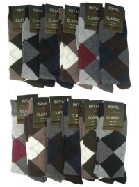 Royal Classic Mens Argyle Dress Casual Socks Cotton Blend Assortment Variety. 12 Pair. 10-13. Royal Classic Mens Argyle Dress Casual Socks Cotton Blend Assortment Variety. 12 Pair. 10-13.