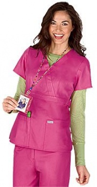 Scrubs - Grey's Anatomy by Barco Uniforms Junior Fit for Women #4153 3 Pocket Mock Wrap Scrub Top Scrubs - Grey's Anatomy by Barco Uniforms Junior Fit for Women #4153 3 Pocket Mock Wrap Scrub Top