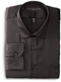 Geoffrey Beene Men's Fitted Sateen Dress Shirt, Black, 17.5/36-37 Geoffrey Beene Men's Fitted Sateen Dress Shirt, Black, 17.5/36-37