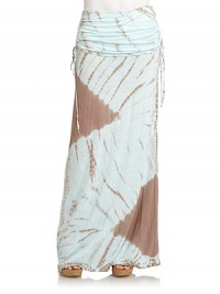 THE LOOKDraped waist with shirred sides and drawstring tiesAllover tie dye pintTHE FITAbout 45 from waist to hemTHE MATERIALModalCARE & ORIGINDry cleanImportedModel shown is 5'10 (177cm) wearing US size Small. THE LOOKDraped waist with shirred sides and drawstring tiesAllover tie dye pintTHE FITAbout 45 from waist to hemTHE MATERIALModalCARE & ORIGINDry cleanImportedModel shown is 5'10 (177cm) wearing US size Small.