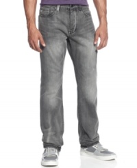 Work hard, play hard: Zip Utility jeans from Sean John that combine classic five-pocket styling with vintage-look distressed denim. Work hard, play hard: Zip Utility jeans from Sean John that combine classic five-pocket styling with vintage-look distressed denim.