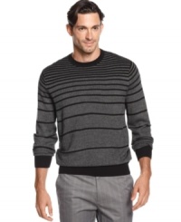 Magnify your on-point style with this standout striped sweater from Geoffrey Beene. Magnify your on-point style with this standout striped sweater from Geoffrey Beene.