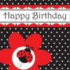 Creative Converting Ladybug Fancy Happy Birthday Luncheon Napkins, 16-Count