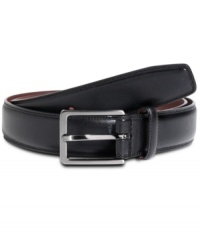 Tie together your polished look with this textured leather belt from Perry Ellis. Tie together your polished look with this textured leather belt from Perry Ellis.