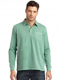 THE LOOKShirt collarFront button placketLong ribbed cuff sleevesEmbroidered logo at hemVented hemTHE FITAbout 30 from shoulder to hemTHE MATERIALCottonCARE & ORIGINMachine washImported THE LOOKShirt collarFront button placketLong ribbed cuff sleevesEmbroidered logo at hemVented hemTHE FITAbout 30 from shoulder to hemTHE MATERIALCottonCARE & ORIGINMachine washImported