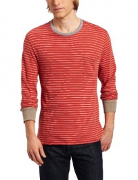 Alternative Men's Clive Pocket Tee, Cinnabar Parallel Stripe, Large Alternative Men's Clive Pocket Tee, Cinnabar Parallel Stripe, Large