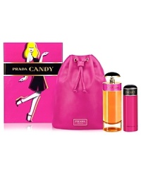 The Prada Candy Holiday Set includes:- 2.7 oz. Eau de Parfum Spray- 2.5 oz. Lotion- Signature PouchPrada Candy is instantly seductive pure pleasure wrapped in impulsive charm. In an explosion of shocking pink and gold. Prada Candy takes us on a walk on the wild side, showing us a new facet of Prada femininity where more is more and excess is everything. Magnified by white musks, noble benzoin comes together with a modern caramel accord to give the fragrance a truly unique signature. The Prada Candy Holiday Set includes:- 2.7 oz. Eau de Parfum Spray- 2.5 oz. Lotion- Signature PouchPrada Candy is instantly seductive pure pleasure wrapped in impulsive charm. In an explosion of shocking pink and gold. Prada Candy takes us on a walk on the wild side, showing us a new facet of Prada femininity where more is more and excess is everything. Magnified by white musks, noble benzoin comes together with a modern caramel accord to give the fragrance a truly unique signature.
