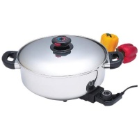 Precise Heat 12 Inch Surgical Stainless Steel Deep Electric Skillet/Slow Cooker Gift Boxed Precise Heat 12 Inch Surgical Stainless Steel Deep Electric Skillet/Slow Cooker Gift Boxed