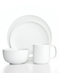 Clean slate. Whiteware Coupe dinnerware from The Cellar's collection of place settings combines a fresh white glaze and smooth coupe shapes in durable, lightweight porcelain for unparalleled versatility. Clean slate. Whiteware Coupe dinnerware from The Cellar's collection of place settings combines a fresh white glaze and smooth coupe shapes in durable, lightweight porcelain for unparalleled versatility.