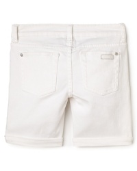 Cute and classic, the denim bermuda short creates a stylish starting point for her warm-weather wardrobe. Cute and classic, the denim bermuda short creates a stylish starting point for her warm-weather wardrobe.