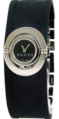 GUCCI Women's YA112518 112 Twirl Collection Black Rubber Bangle Watch GUCCI Women's YA112518 112 Twirl Collection Black Rubber Bangle Watch