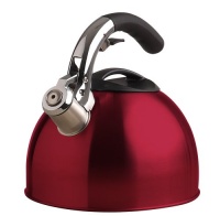 Primula Soft-Grip 3-Quart Stainless Steel Whistling Tea Kettle, Red Primula Soft-Grip 3-Quart Stainless Steel Whistling Tea Kettle, Red