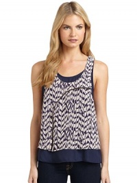 THE LOOKAllover abstract printCurved, asymmetric zip detail, frontRacerbackBack zip detailTHE FITAbout 22 from shoulder to hemTHE MATERIALPolyesterCARE & ORIGINDry cleanImportedModel shown is 5'9 (175cm) wearing US size Small. THE LOOKAllover abstract printCurved, asymmetric zip detail, frontRacerbackBack zip detailTHE FITAbout 22 from shoulder to hemTHE MATERIALPolyesterCARE & ORIGINDry cleanImportedModel shown is 5'9 (175cm) wearing US size Small.