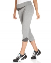 Perfect for running, walking or training, Puma's sleek capri pants feature bold contrasting details for a look that embodies chic athleticism. Wear them with your favorite tee or tank for a stylish active look. Perfect for running, walking or training, Puma's sleek capri pants feature bold contrasting details for a look that embodies chic athleticism. Wear them with your favorite tee or tank for a stylish active look.