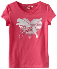 Puma - Kids Girls 7-16 Core Heart T-Shirt, Pink, X-Large Puma - Kids Girls 7-16 Core Heart T-Shirt, Pink, X-Large