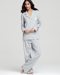 A classic pajama set that you'll be tempted to show off outside the bedroom, featuring ornate logo and contrast trim. A classic pajama set that you'll be tempted to show off outside the bedroom, featuring ornate logo and contrast trim.