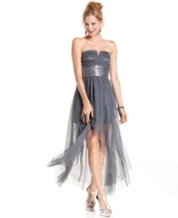 Party fairy: a sheer, high-low overlay gives Roberta's party dress an air of whimsy. Finished with a wide, sequin band, this frock is a dreamy pick for the most special affair! Party fairy: a sheer, high-low overlay gives Roberta's party dress an air of whimsy. Finished with a wide, sequin band, this frock is a dreamy pick for the most special affair!