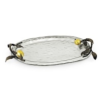 Beautiful metal-plated glass tray creates a highly durable surface which is great for serving all your favorite appetizers, snacks and drinks. Makes a terrific gift.