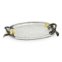 Beautiful metal-plated glass tray creates a highly durable surface which is great for serving all your favorite appetizers, snacks and drinks. Makes a terrific gift. Beautiful metal-plated glass tray creates a highly durable surface which is great for serving all your favorite appetizers, snacks and drinks. Makes a terrific gift.