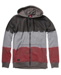 Look cool while you stay warm in this textured printed striped hoodie by Quicksilver. Look cool while you stay warm in this textured printed striped hoodie by Quicksilver.