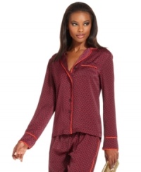 Go for an effortless-chic look with fall's pajama trend! RACHEL Rachel Roy's printed shirt can be worn both casual and dressy for a fashion-forward take on the lounge-worthy favorite! Go for an effortless-chic look with fall's pajama trend! RACHEL Rachel Roy's printed shirt can be worn both casual and dressy for a fashion-forward take on the lounge-worthy favorite!